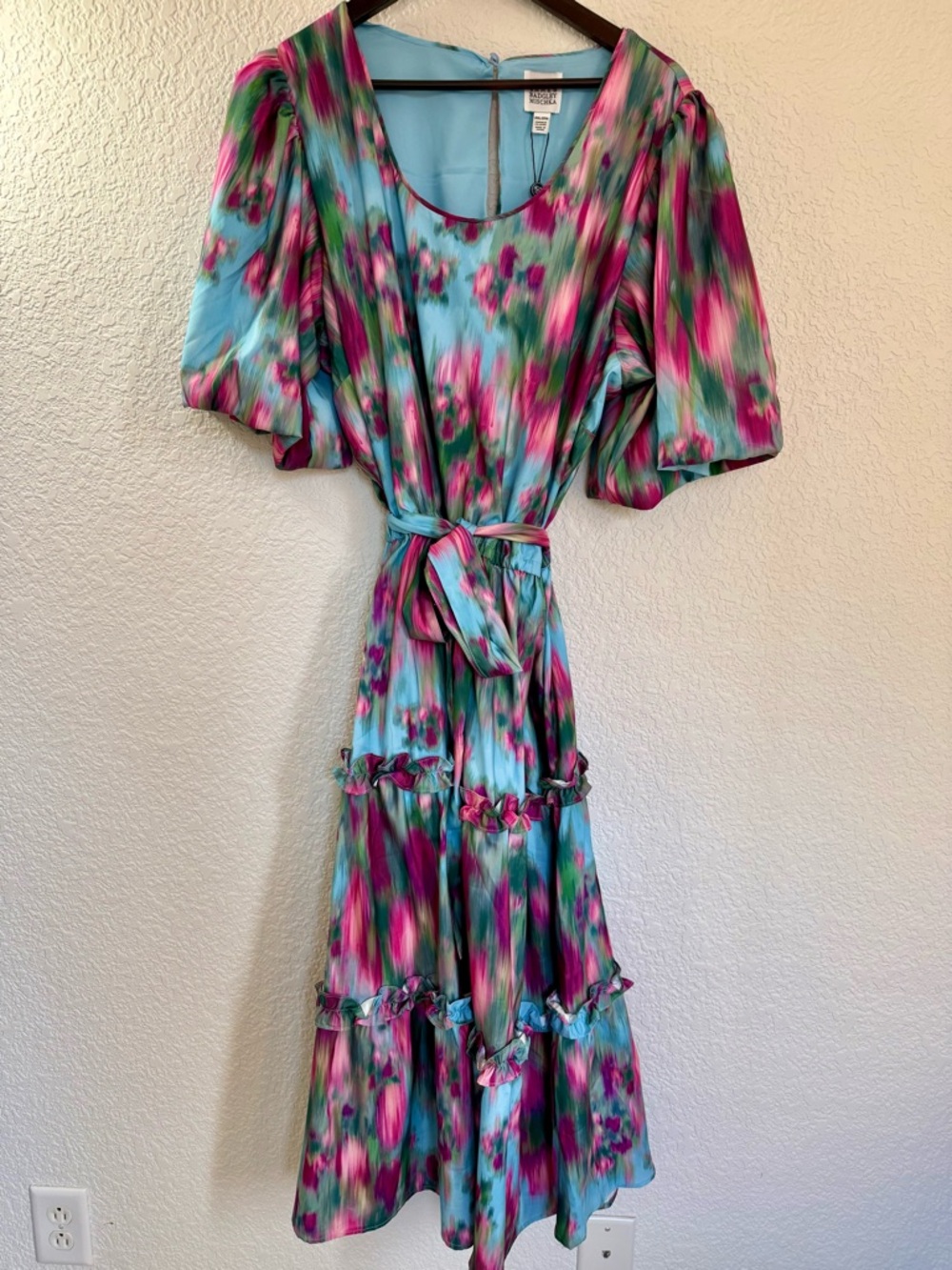 Badgley Mischka Macie Belted Midi Dress |  Cottagecore | NWT - Picture 2 of 14